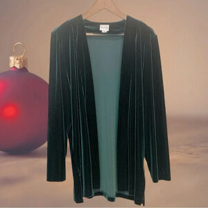Luxurious Velvet Open Front Cardigan